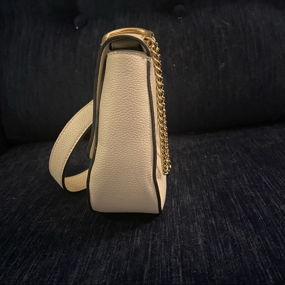 White Leather with Black Seams & Gold Hardware Bag - Picture 3 of 3